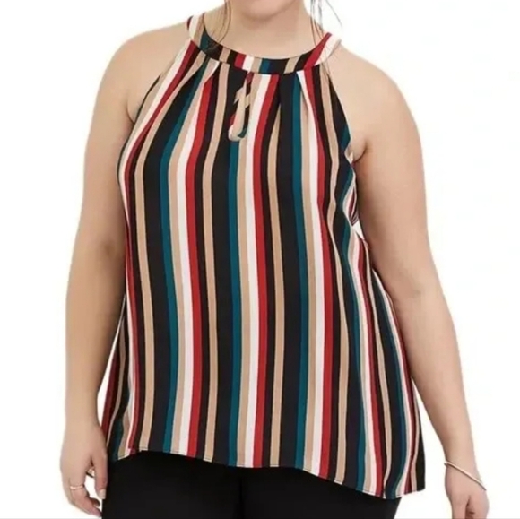 Torrid Summer Office size 0 goddess colorful stripe tank - Picture 1 of 8